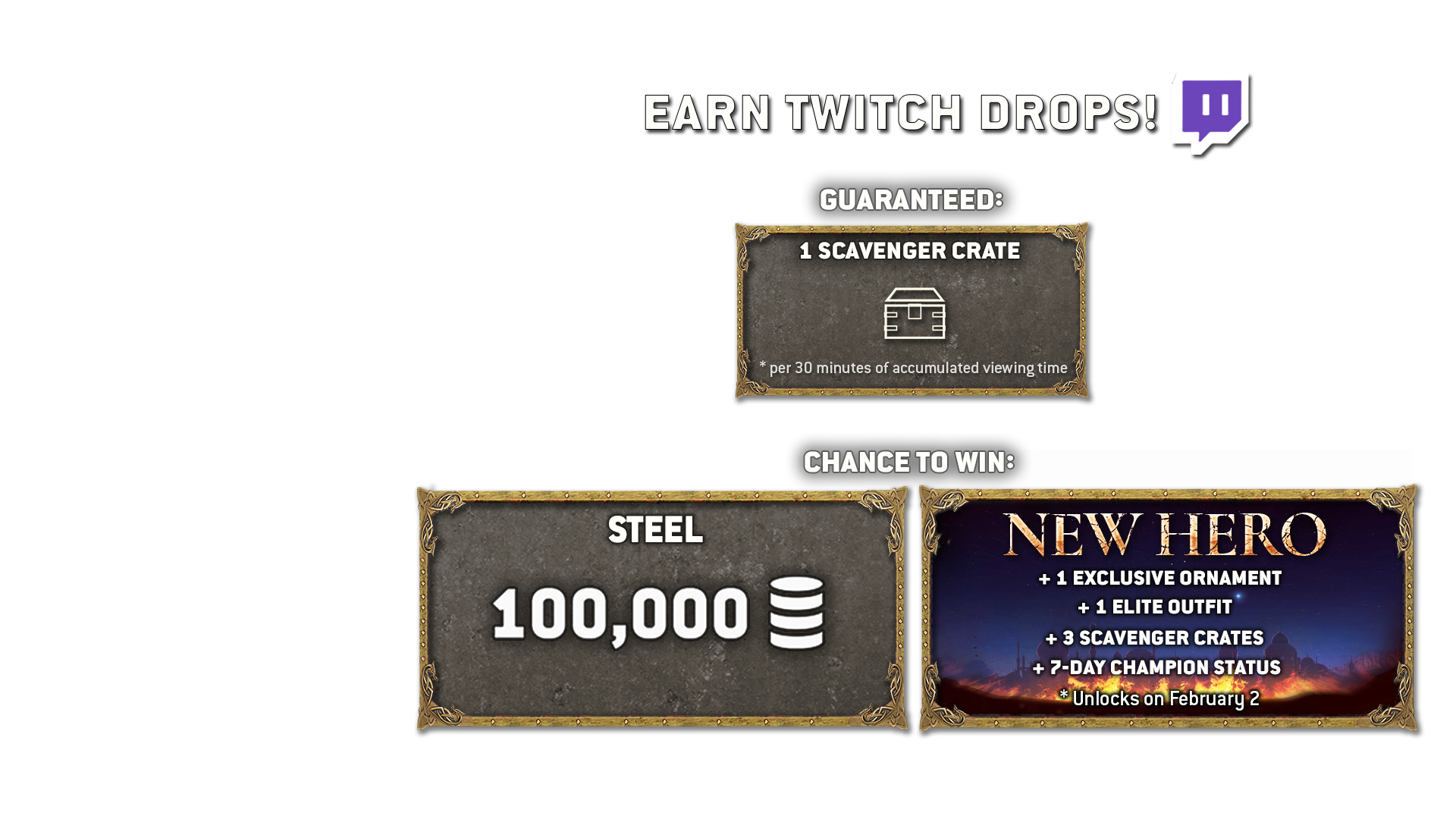[FH] News - TU2 Twitch Drops - Twitch Drops Graphic