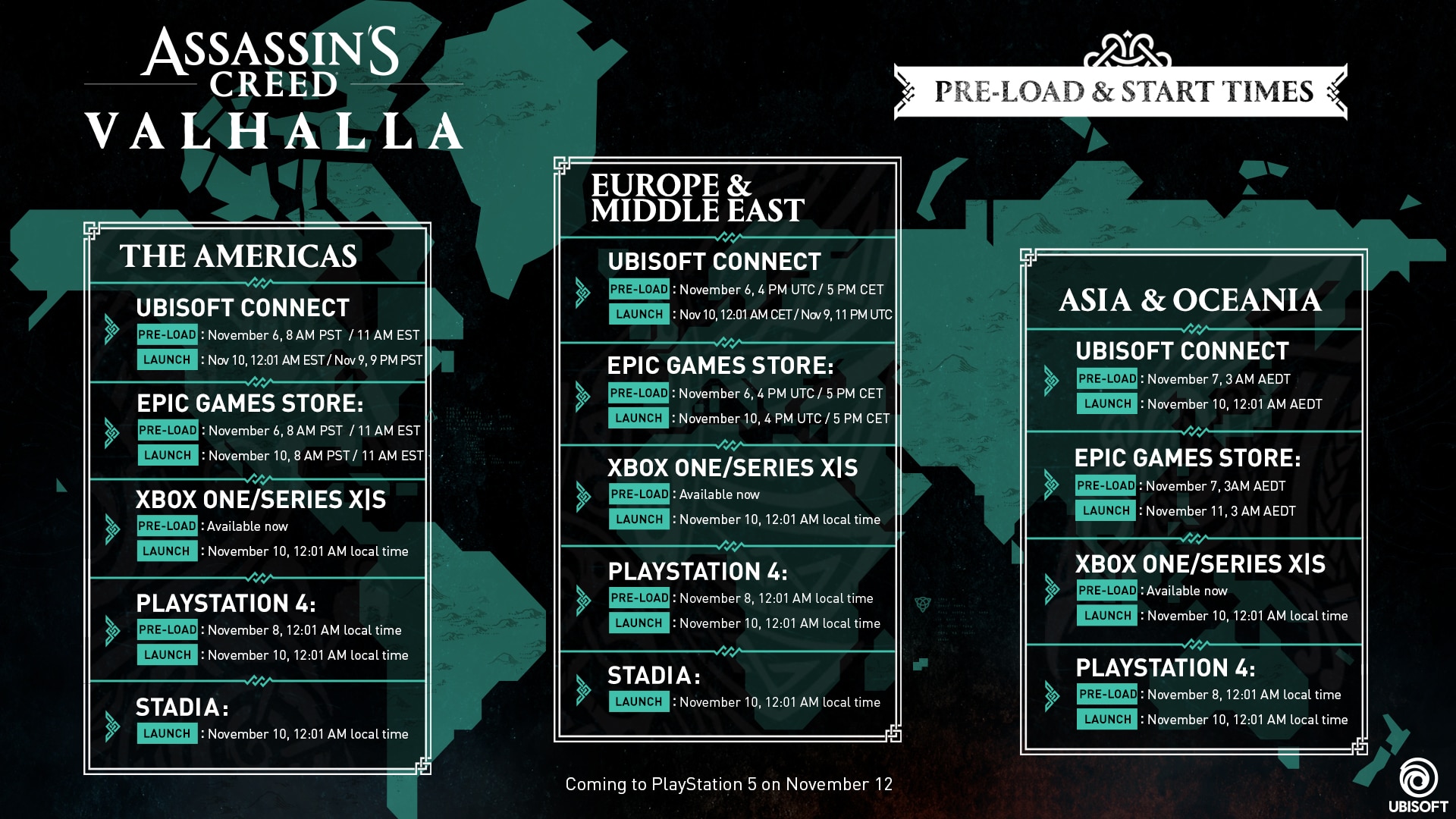Assassin's Creed Valhalla - Launch map
